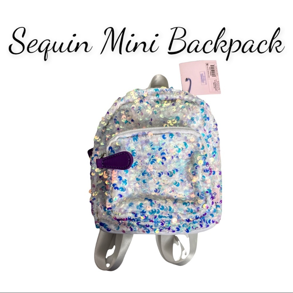 NWT Girls' White Sequin Mini Backpack - More Than Magic